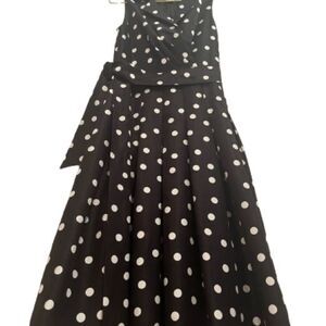 Black and White Ruffled Tiered Sleeveless Dress